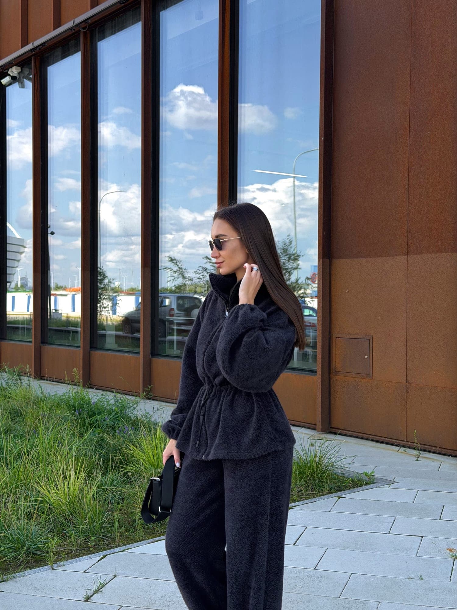 Кофта с кулиской альпака 