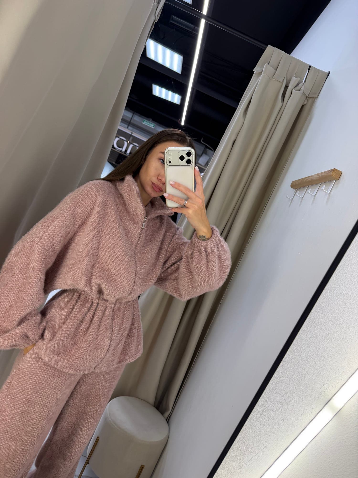 Кофта с кулиской Альпака пыльно-розовый